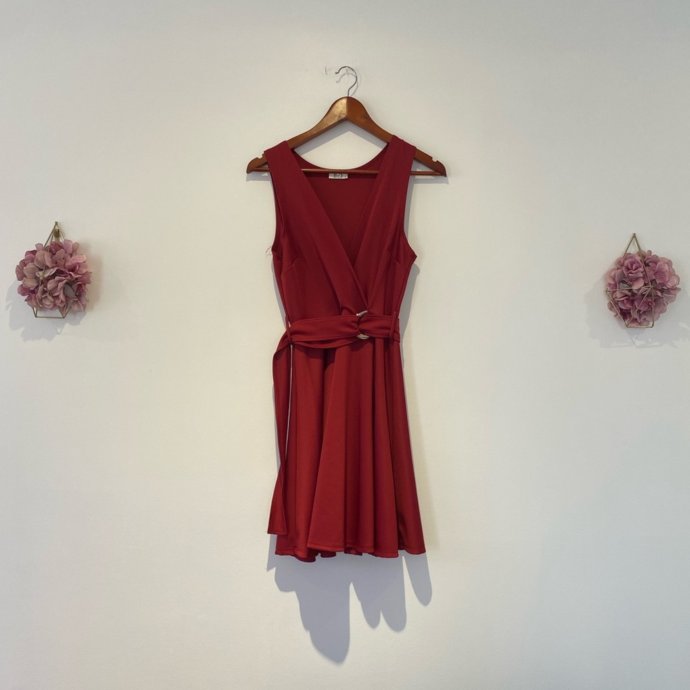Blue Sky-Sangria Red Dress
